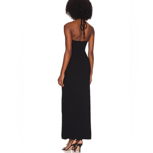 (A2) 1. STATE Ruched Halter Dress in Rich Black, Size XS, NWT - Picture 5 of 8